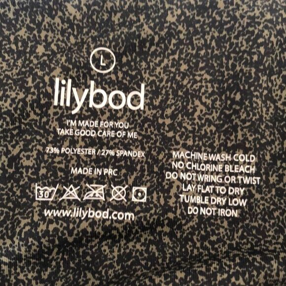 Lilybod Olive & Black Speckled Cropped Leggings - Size L - Picture 3 of 6